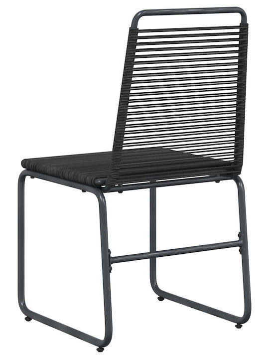 Outdoor Chair Rattan Black 2 Pieces 48x55x89.5 cm