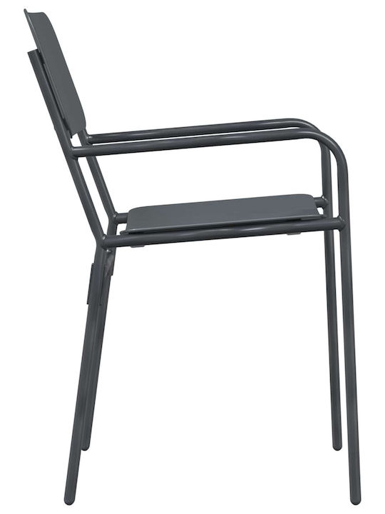 Gartenstühle Metallisch Anthrazit 2Stücke 51x55x81cm