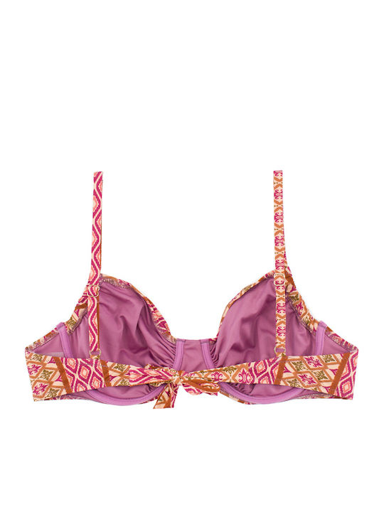 Plus Size Women's Swimsuit Bikini Underwire Boho Flexfit Burgundy