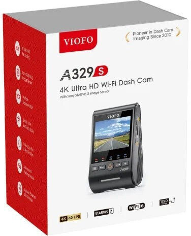 Viofo A329S Κάμερα DVR Αυτοκινήτου 4K με Οθόνη 2.4" Bluetooth, Wi-Fi, GPS