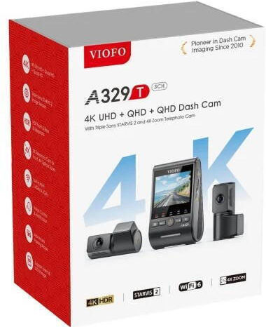VIF A329T Σετ Κάμερα DVR Αυτοκινήτου 4K με Οθόνη 2.4" Wi-Fi, GPS & Κάμερα Οπισθοπορείας