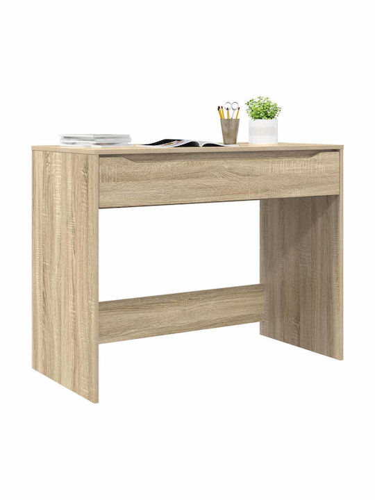 Schreibtisch Aus Holz Eiche 100x50x78cm
