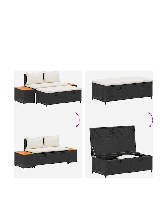 Garten- und Outdoor-Möbelsets 4 Stück Schwarz mit Kissen