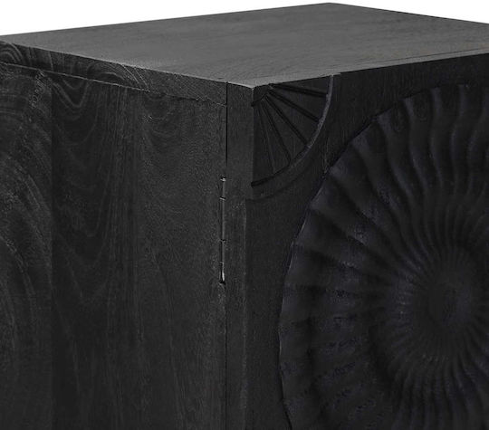 Highboard Floor Display Cabinet Made of Wood & Metal with Windowed Black 35x30x120cm 42020082 Highboard Floor Display Cabinet Made of Wood & Metal with Windowed Black 35x30x120cm 42020082