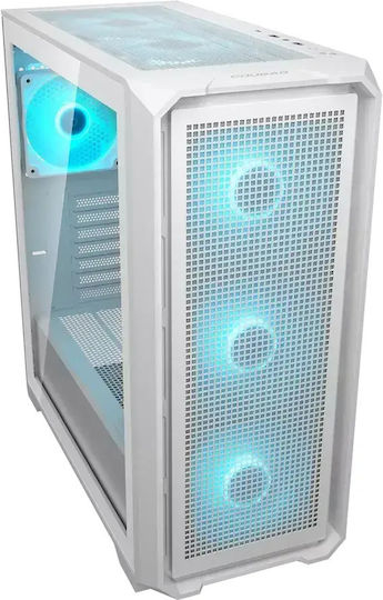 Cougar MX600 Air Gaming Middle Tower Carcasă PC cu Panou Lateral și Iluminare RGB Alb