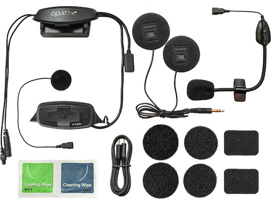 Cardo 4X-S Single Motorcycle Intercom for Helmet with Bluetooth Compatible with SHOEI GT-Air 3 NEOTEC 3 & J-Cruise 3