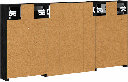 vidaXL Badezimmerspiegel Led mit Regal & Schrank 100x10,5cm Schwarzer