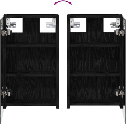 vidaXL Badezimmerspiegel Led mit Regal & Schrank 100x10,5cm Schwarzer