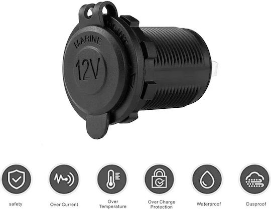 Wasserdichte Zigarettenanzünderbuchse 12v/24v Rotes LED-Licht & Schutzkappe Tc-462