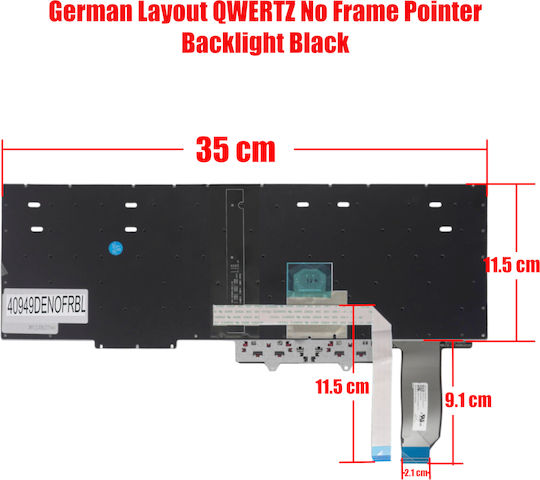 German Laptop Keyboard Lenovo Thinkpad E15 20rd 20re Gen 1 E15 Gen 2 20t8 20t9 5m10w64513 01xy010 Sn20u63990 987abzv De Without Frame With Pointer Backlit Black Code 40949denofrbl