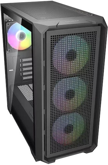 Cougar MX600 Mini V2 Gaming Mini Tower Кутия За Компютър Със Страничен Прозорец И RGB Осветление Черна