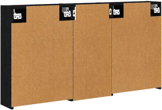 vidaXL Badezimmerspiegel Led mit Regal & Schrank 116x16cm Schwarzer