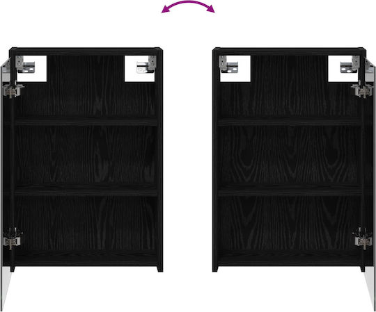 vidaXL Badezimmerspiegel Led mit Regal & Schrank 116x16cm Schwarzer