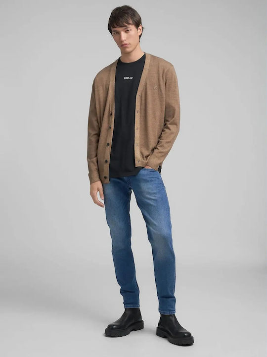 Anbass Men's Elastic Jeans Pants with Skinny Fit Blue
