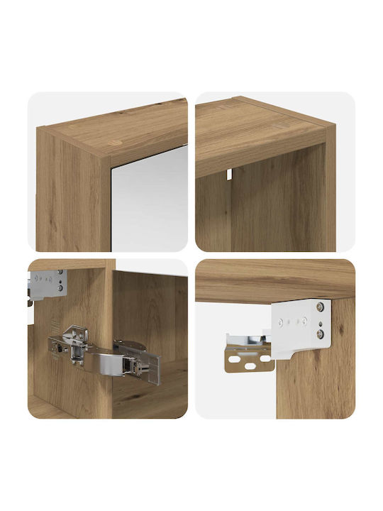 vidaXL Bathroom Mirror Led with Cabinet 106x16cm Transparent