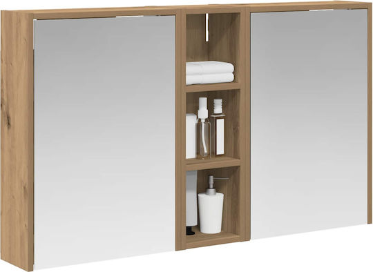 vidaXL Oglindă de Baie cu Lumini LED cu Dulap 106x16cm Transparentă