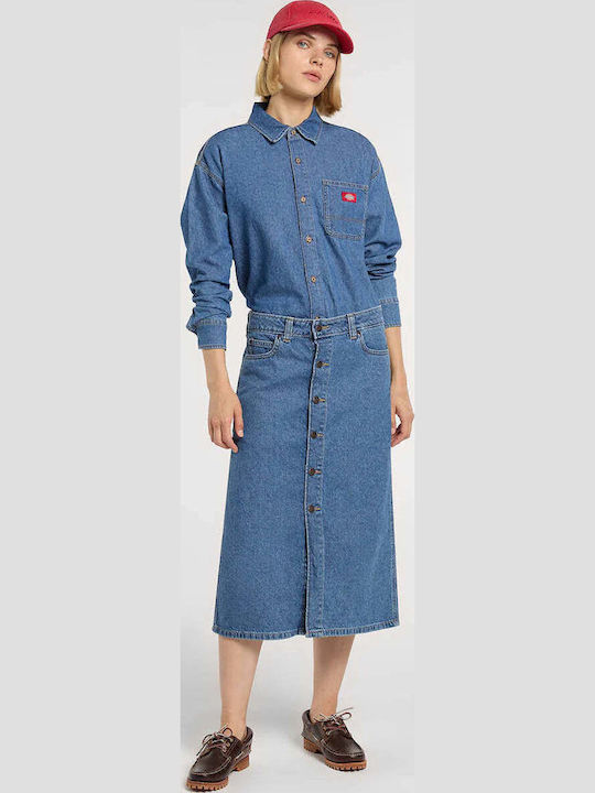 Denim Midi Skirt Classic Blue