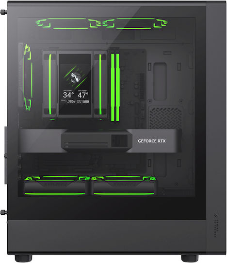 GameMax AERIS 330 MB Gaming Mini Tower Κουτί Υπολογιστή με Πλαϊνό Παράθυρο και RGB Φωτισμό Μαύρο