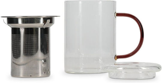 Ona Cană Din Sticlă Cu Capac Transparentă 430ml