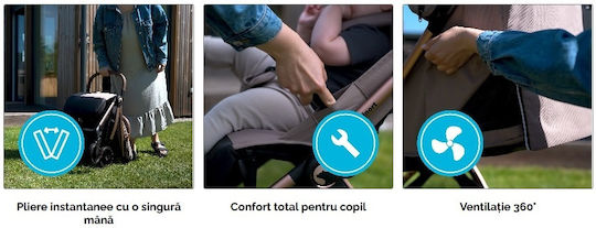Kidnort Carucior Copii Bej