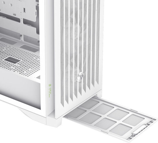 GameMax LEADER 2 Gaming Midi Tower Κουτί Υπολογιστή με Πλαϊνό Παράθυρο και ARGB Φωτισμό Λευκό