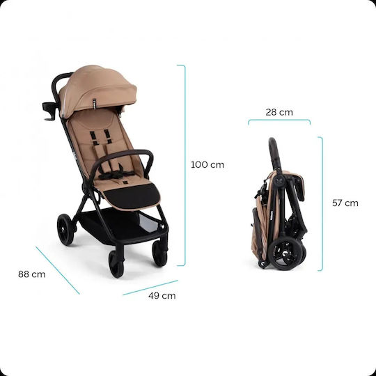 Kidnort Carucior Pentru Bebe Potrivit Pentru Nou-Născut Bej 6.8kg