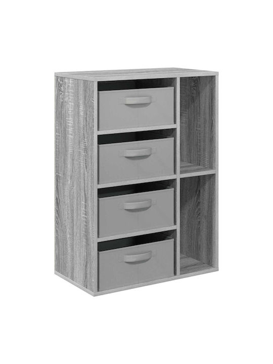 Living Room Display Cabinet Made of Particle Board Grey Sonomo 60x33.5x84cm