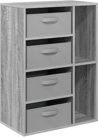 Living Room Display Cabinet Made of Particle Board Grey Sonomo 60x33.5x84cm