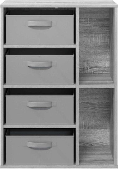 Living Room Display Cabinet Made of Particle Board Grey Sonomo 60x33.5x84cm