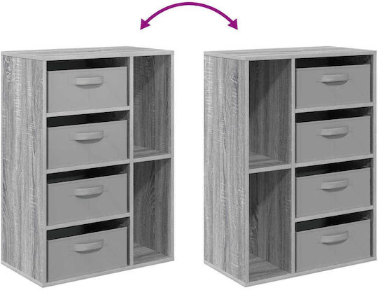 Living Room Display Cabinet Made of Particle Board Grey Sonomo 60x33.5x84cm