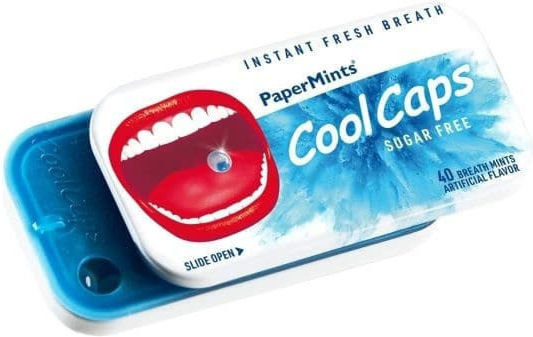 PaPerMints Cool Caps Breath Strips & Mints for Fresh Breath 40 Pieces