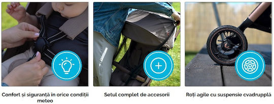 Kidnort Carucior Pentru Bebe Potrivit Pentru Nou-Născut Gri