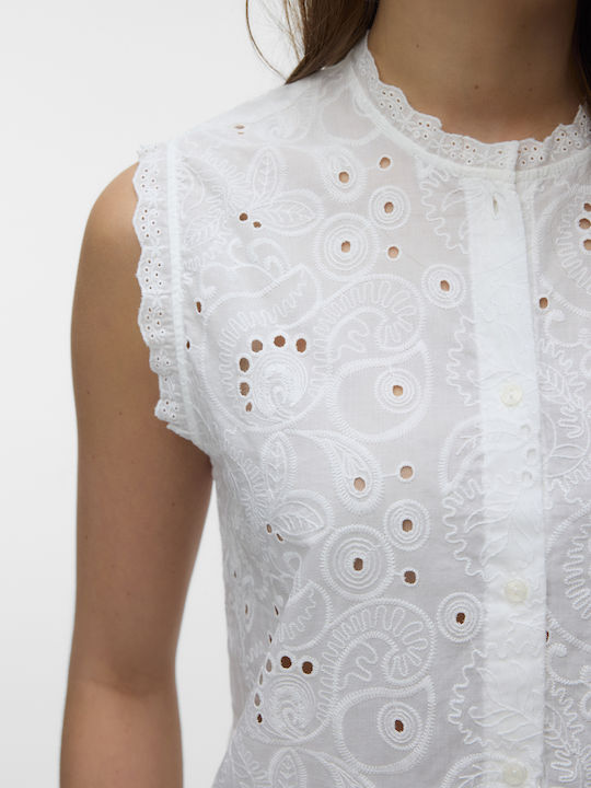 Women's Cotton Sleeveless Top White