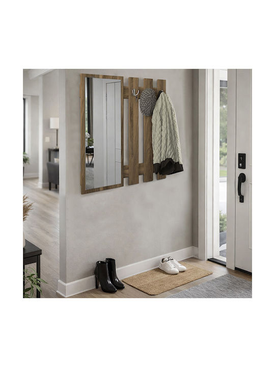 Megapap Κρεμάστρα Τοίχου Folin Folin Ξύλινη 3 Θέσεων Καφέ 90x4x90cm
