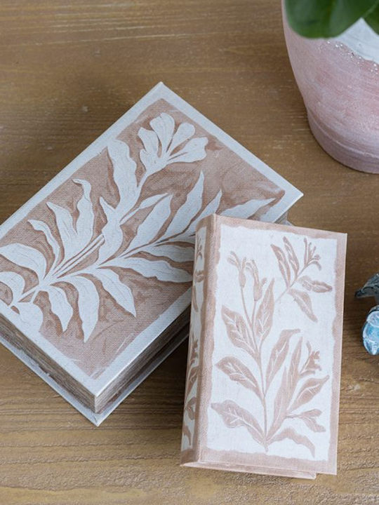 Artekko Set of Wooden Decorative Boxes in Book Shape 2 Pieces