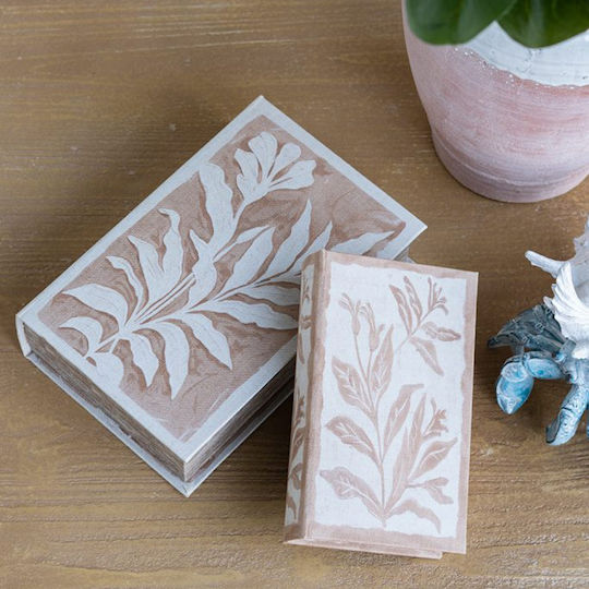 Artekko Set Cutii Decorative Din Lemn În Formă De Carte 2 Bucăți