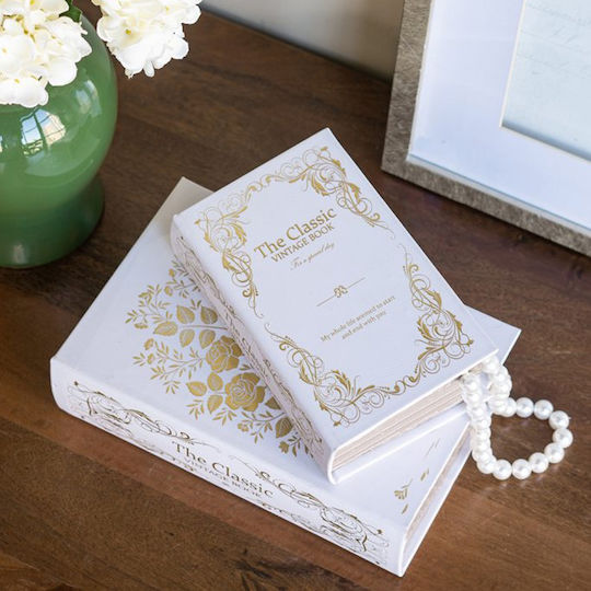 Artekko Set of Wooden Decorative Boxes in Book Shape 2 Pieces
