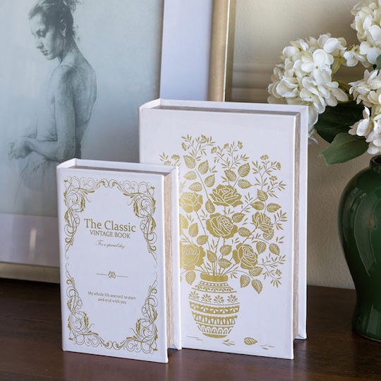 Artekko Set of Wooden Decorative Boxes in Book Shape 2 Pieces