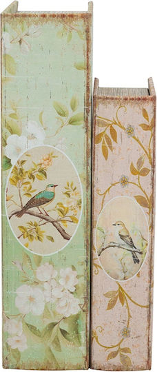 Artekko Set of Wooden Decorative Boxes in Book Shape 2 Pieces