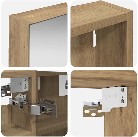 Σετ Ντουλαπιών Μπάνιου Ράφι Πόρτα 3 Pcs 90 X 10,5 X 50 Εκ 3403671 Καφέ
