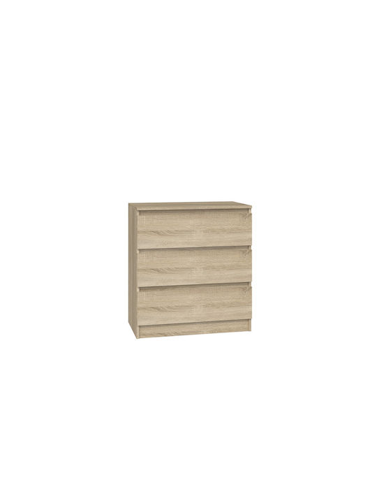 Comoda pentru Dormitor M3 cu 3 sertare Sonoma 70x40x77buc