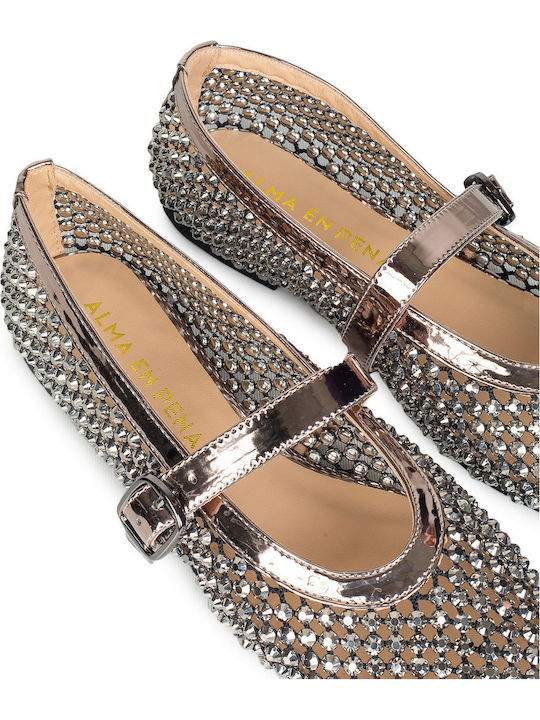 Women's Ballerina Shoes In Silver Colour