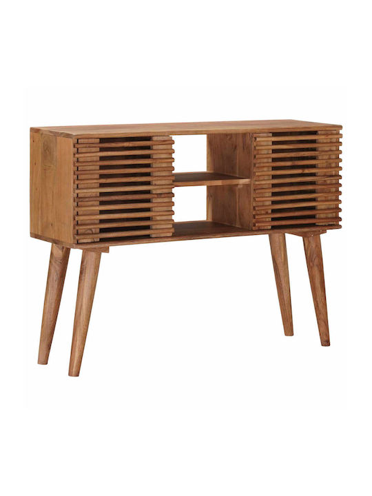 Rectangular Side Coffee Table Made of Solid Wood Natural W100xD30xH75cm
