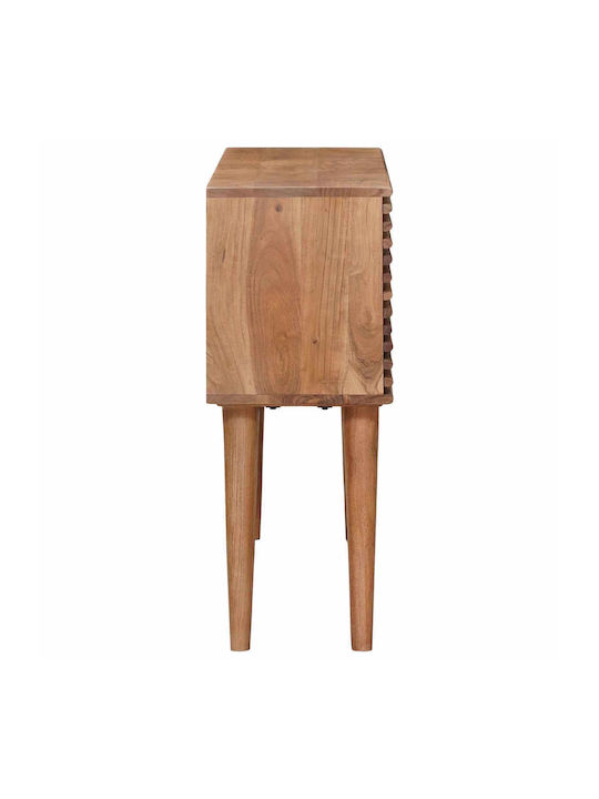 Rectangular Side Coffee Table Made of Solid Wood Natural W100xD30xH75cm