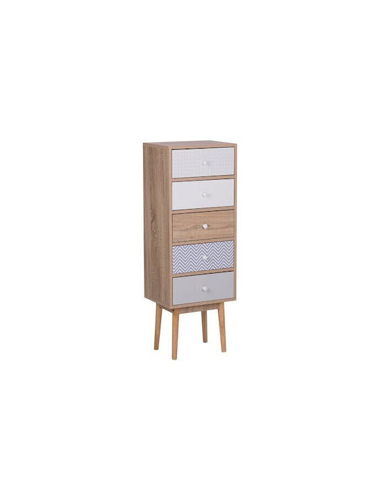 Berwyn 3084 Wooden Chest of Drawers Grey, Blue, White, Brown 40x30x112cm