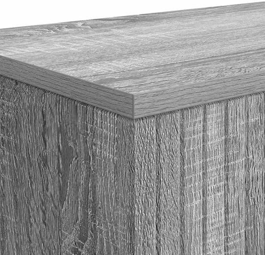 Wooden Console Striped Gray Sonoma M101xW29xH74cm