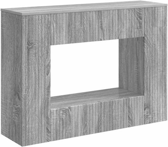 Wooden Console Striped Gray Sonoma M101xW29xH74cm