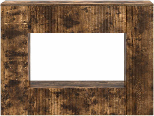 Wooden Console Striped Smoked Oak M101xW29xH74cm