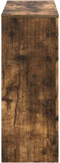 Wooden Console Striped Smoked Oak M101xW29xH74cm
