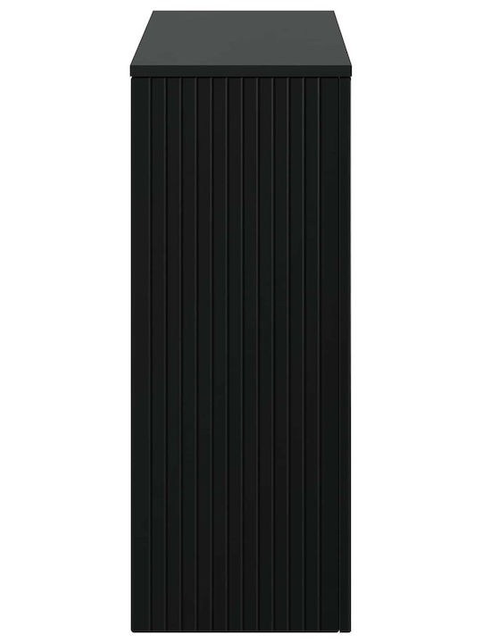 Consolă Din Lemn Dungată Neagră M101xL29xÎ74cm